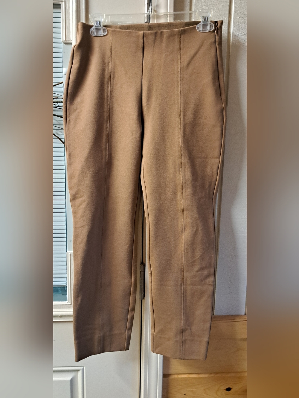 Quince Ultra Stretch Pintuck Line Pants No Waist Ban Side Zip Riding Office M